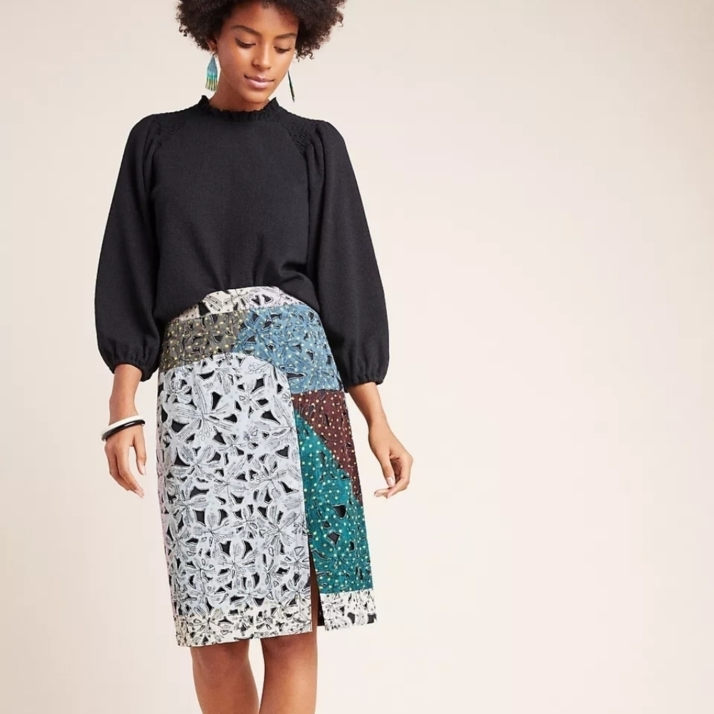 Geisha Designs Victoire Abstract Pencil Skirt size 14 NWT